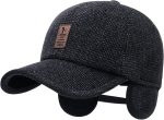 Winter for Men Outdoor Hat, Adjustable Warm Sport Golf Baseball Cap Hats Dad Caps Earflaps Thicken 55-60CM - Image 3